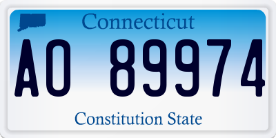 CT license plate AO89974
