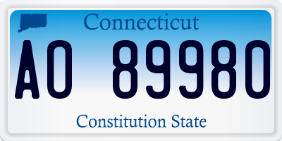 CT license plate AO89980