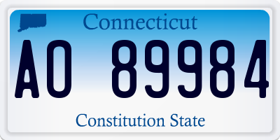 CT license plate AO89984