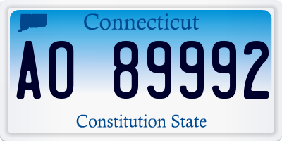 CT license plate AO89992