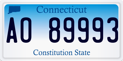 CT license plate AO89993