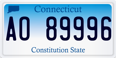 CT license plate AO89996