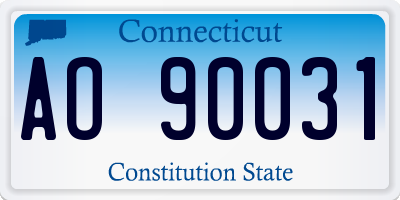 CT license plate AO90031