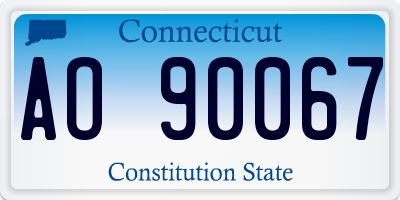 CT license plate AO90067
