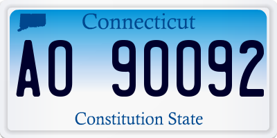 CT license plate AO90092