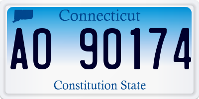 CT license plate AO90174