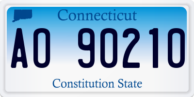 CT license plate AO90210