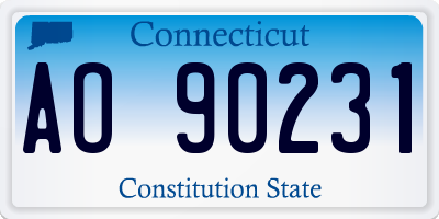 CT license plate AO90231