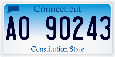 CT license plate AO90243