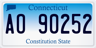 CT license plate AO90252