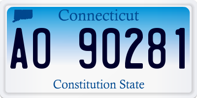 CT license plate AO90281