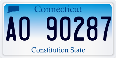 CT license plate AO90287