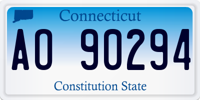 CT license plate AO90294