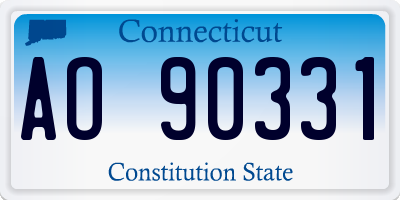 CT license plate AO90331