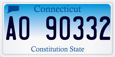 CT license plate AO90332
