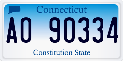 CT license plate AO90334