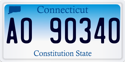 CT license plate AO90340