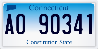 CT license plate AO90341