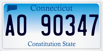 CT license plate AO90347