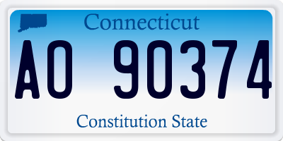 CT license plate AO90374