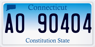 CT license plate AO90404