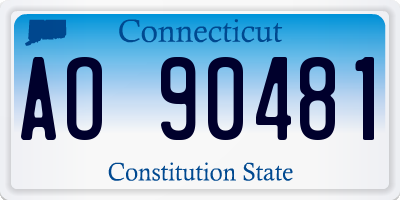 CT license plate AO90481