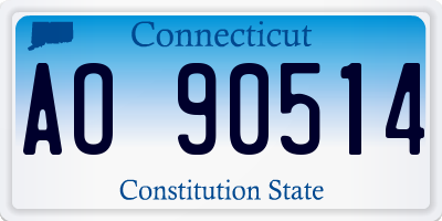 CT license plate AO90514