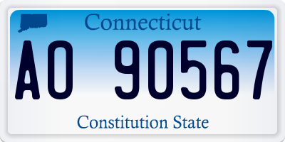 CT license plate AO90567