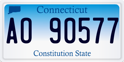 CT license plate AO90577