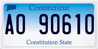 CT license plate AO90610