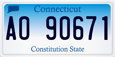 CT license plate AO90671