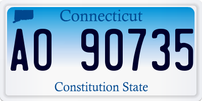 CT license plate AO90735