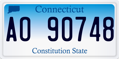 CT license plate AO90748