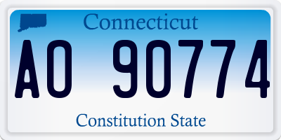 CT license plate AO90774