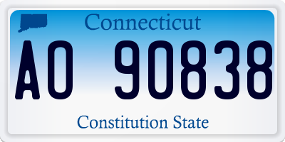 CT license plate AO90838
