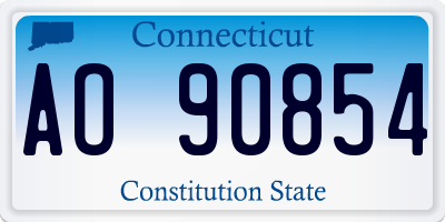 CT license plate AO90854