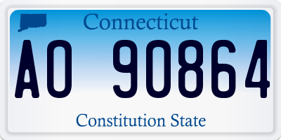 CT license plate AO90864