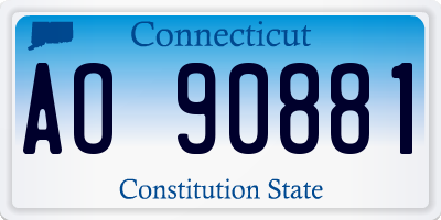 CT license plate AO90881