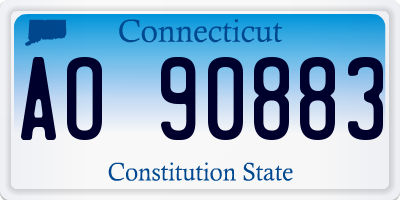 CT license plate AO90883