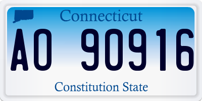 CT license plate AO90916