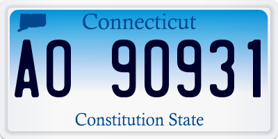 CT license plate AO90931