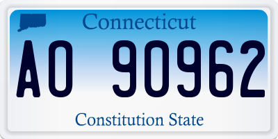 CT license plate AO90962