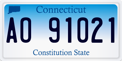 CT license plate AO91021