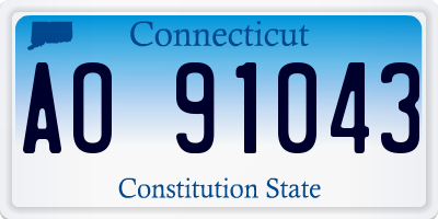 CT license plate AO91043