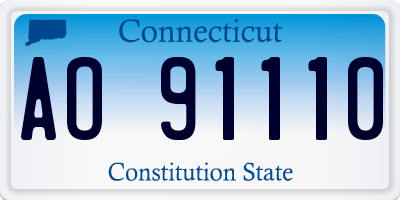 CT license plate AO91110