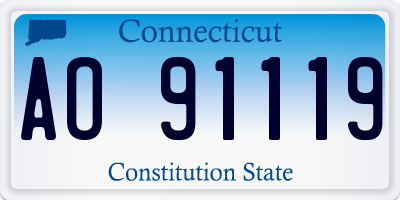 CT license plate AO91119