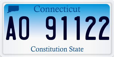 CT license plate AO91122