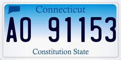 CT license plate AO91153