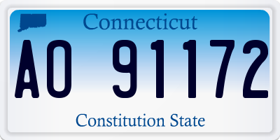 CT license plate AO91172