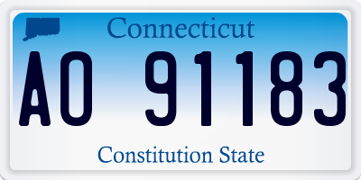 CT license plate AO91183
